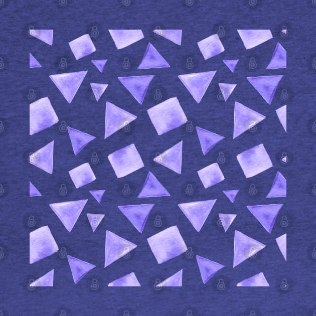 Seamless Geometric Pattern Triangles and squares Purple by KateQR